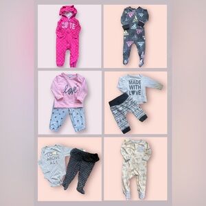 Baby Girl 3-6 Month Six Outfit Bundle
